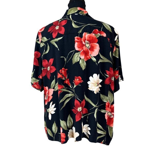 Alfred Dunner Vintage Tropical Floral Red Black Green Skirt Set Size 20W - Picture 5 of 11